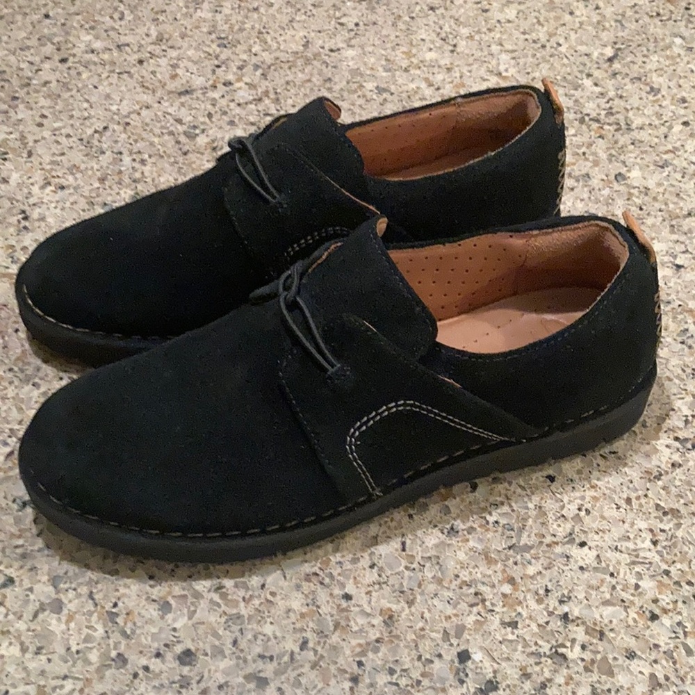 Clarks Black Suede Casual Slip-On Loafers